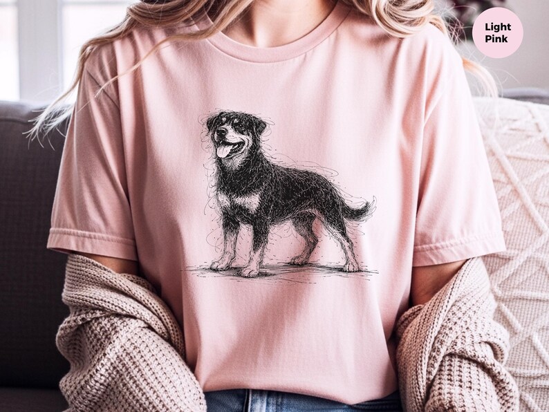 Koszulka z nadrukiem rottweilera, koszulka z grafiką dla miłośników rottweilerów | Prezent dla opiekuna psa, odzież dla właścicieli zwierząt zdjęcie 5