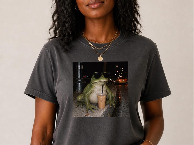 Weird Frog Shirt, Gift for Frog Lover, Sarcastic Coffee Lover, Funny Animal Meme image 10