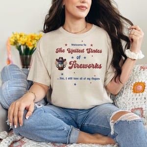 United States of Fireworks 4th of July Shirt - Patriotic American Flag Tee, Red White and Blue Independence Day Celebration Outfit for afbeelding 4