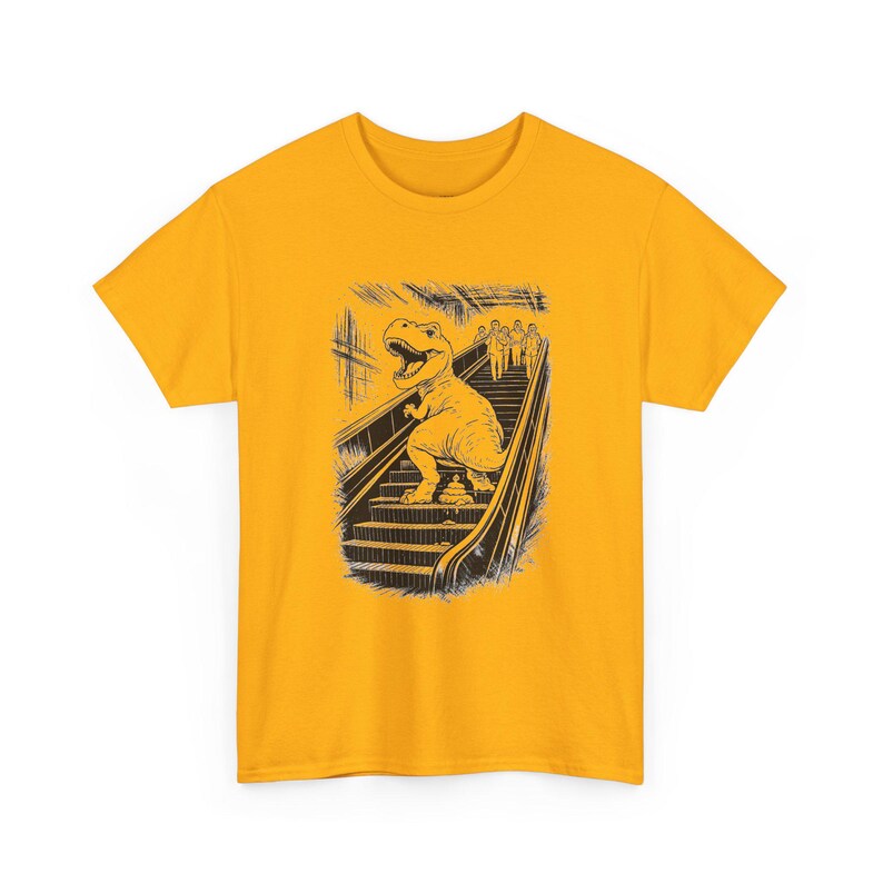 T-Rex Dinosaur Pooping On An Escalator image 4