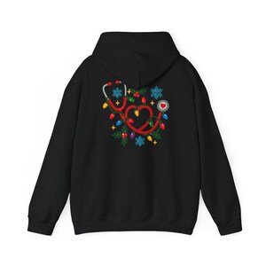 Nurse Christmas Sweatshirt, Holiday Nurse Shirt, Festive Medical Worker Crewneck, Christmas Lights Nurse image 11