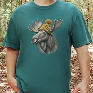 Moose Shirt, Moose Lover Gift, Vintage Animal Shirt, Wildlife Crewneck, Cabin Life Tee image 9
