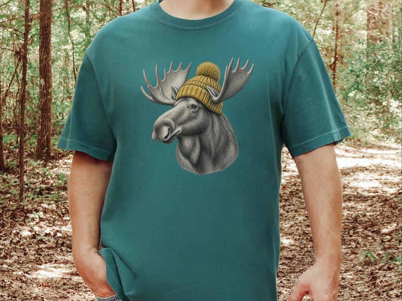 Moose Shirt, Moose Lover Gift, Vintage Animal Shirt, Wildlife Crewneck, Cabin Life Tee image 9