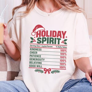Christmas Nutrition Label Shirt, Family Holiday Party Tee, Holiday Spirit Matching Top, Funny Christmas Gift image 4