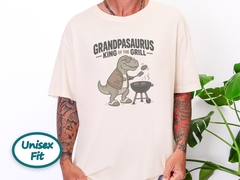 Grandpasaurus King Of Grill Shirt, Father's Day Grandpa Gift, Grill Master Tee, BBQ Lover Shirt, Funny Grandpa T-Shirt image 8