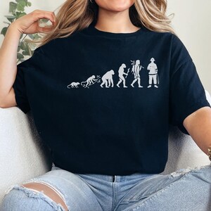Firefighter Graduate T-Shirt, Evolution Of A Firefighter Design, Thin Red Line First Responder Hero, Fireman Dad Apparel, Firefighter Life image 6