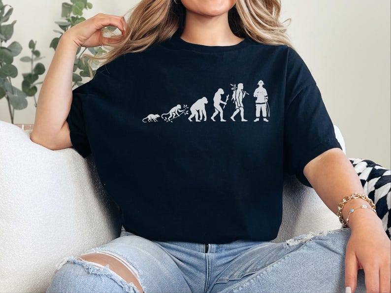 Firefighter Graduate T-Shirt, Evolution Of A Firefighter Design, Thin Red Line First Responder Hero, Fireman Dad Apparel, Firefighter Life image 6