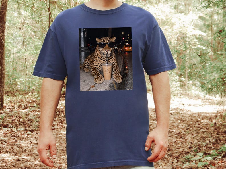 Leopardkaffe, kaffeälskare, rolig djurtröja, vildkatt bild 10