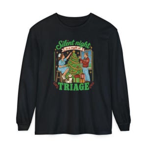 Christmas Nurse Sweatshirt, Funny ER Nurse Shirt, Silent Night Triage, Emergency Room Gift, Holiday Party Shirt, Medical Staff Top afbeelding 13