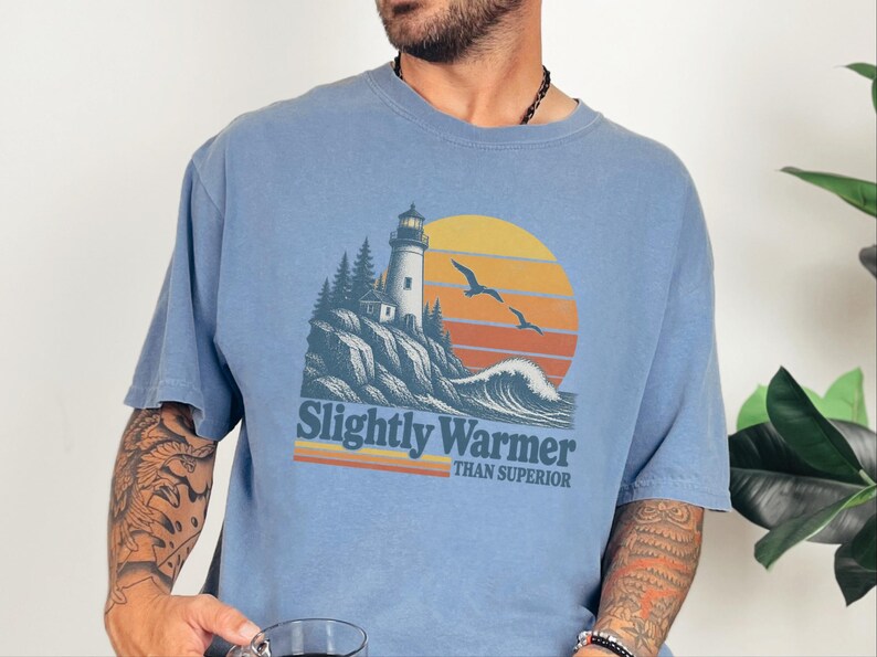 Lake Superior Shirt, Funny Lake Superior Gift, Lighthouse Tee, Retro Lake Vacation Shirt, Great Lakes Souvenir afbeelding 8