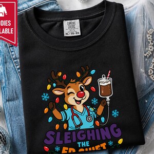 Er Christmas Shirt, Sleighing The Er Shift Nurse Top, Emergency Room Gift, Christmas Nurse Sweatshirt, Medical Staff Tee, Holiday Rn Gift image 7