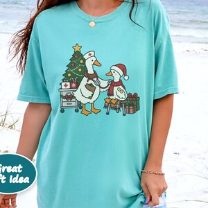 Pediatric Nurse Shirt, Christmas Nurse Gift, Nurse Goose Shirt, Pediatric Nurse Tee, Christmas Goose Shirt, Holiday Healthcare Shirt image 8