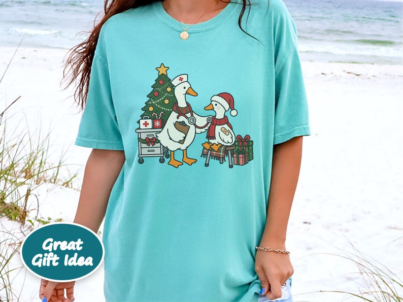 Pediatric Nurse Shirt, Christmas Nurse Gift, Nurse Goose Shirt, Pediatric Nurse Tee, Christmas Goose Shirt, Holiday Healthcare Shirt image 8