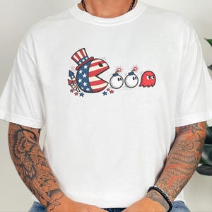 Patriotic Arcade Tee, 4th Of July Fourth, Funny Patriotic Tee, Retro Video Game, Gamer Gift For Him image 10