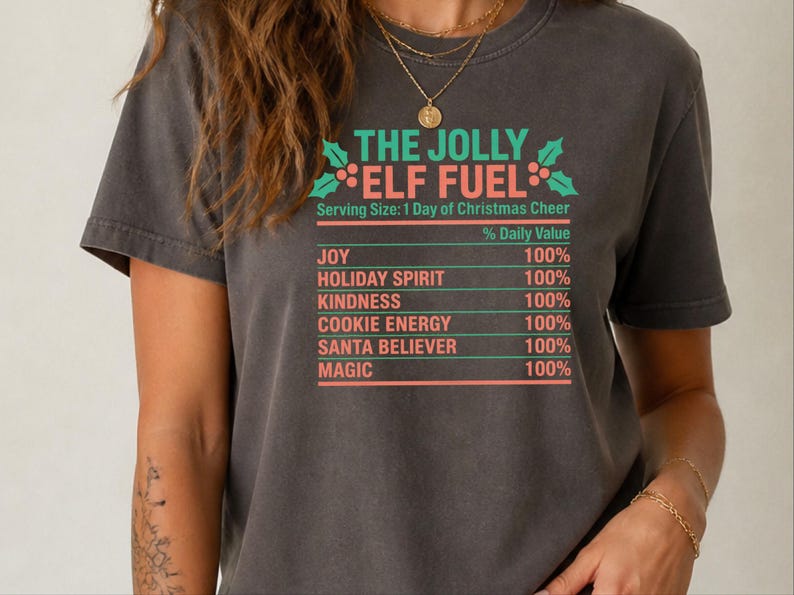 Christmas Elf Shirt, Funny Christmas Tee, Elf Costume, Holiday Family Shirt, Matching Christmas Shirt, Elf Fuel Shirt image 8