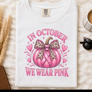 In oktober dragen we roze shirts, retro T-shirts ter ondersteuning van borstkanker, herfstcadeau met pompoenmotief, Warrior sweatshirt afbeelding 4