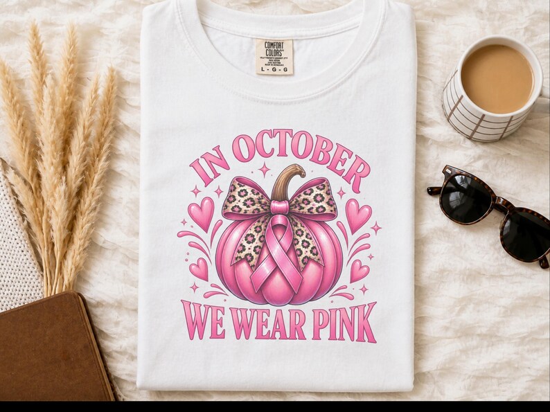 In oktober dragen we roze shirts, retro T-shirts ter ondersteuning van borstkanker, herfstcadeau met pompoenmotief, Warrior sweatshirt afbeelding 4