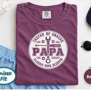 Funny Papa Shirt, Father's Day Papa Gift, Taster Of Snacks Papa Tee, Grandpa Mechanic Shirt, Gift For Grandpa image 8