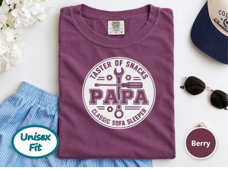 Funny Papa Shirt, Father's Day Papa Gift, Taster Of Snacks Papa Tee, Grandpa Mechanic Shirt, Gift For Grandpa image 8