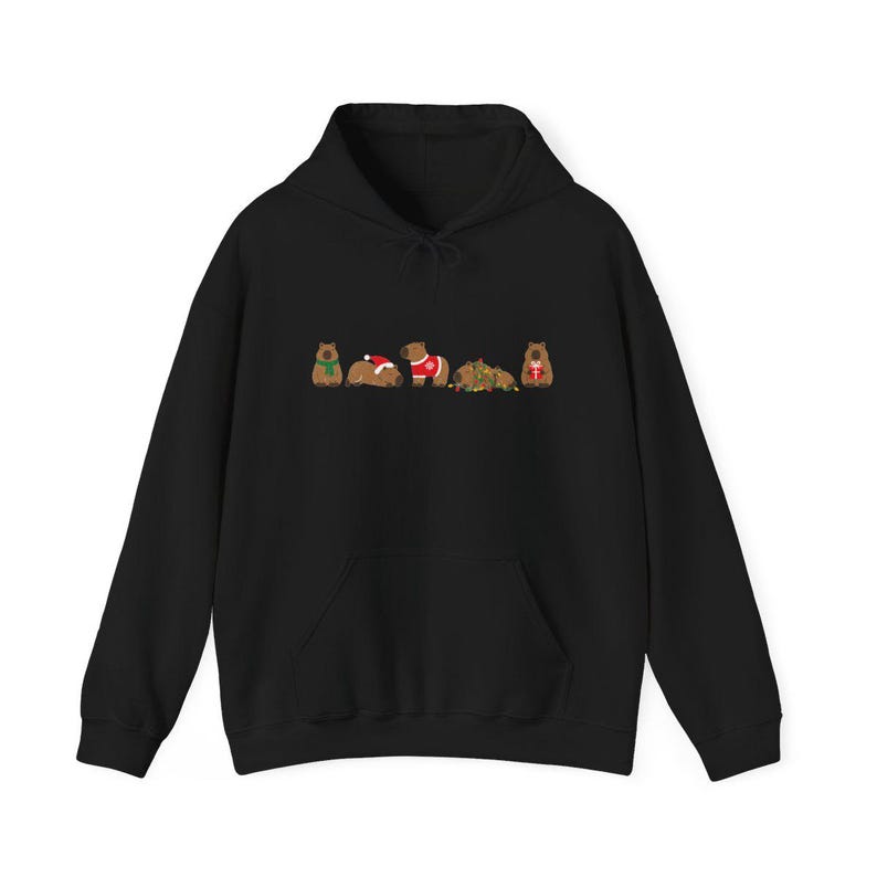 Weihnachtsshirt mit Wasserschweinmotiv, festliches Geschenk für Wasserschweinliebhaber, Tier-T-Shirt für Weihnachten, süßes Nager-Shirt für die Feiertage, Geschenk für Tierfreunde Bild 11