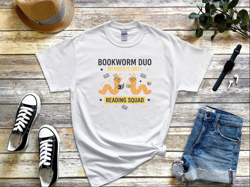 Bookworm Duo Shirt, Book Lovers Shirt, Reading Squad Tee, Book Club Gifts, Literary Nerd Gift, Funny Reading Buddy Apparel, Reading Shirts image 6