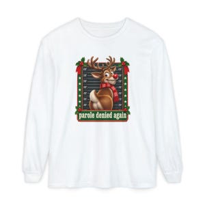 Christmas Family Shirt, Funny Christmas Sweatshirt, Reindeer Mugshot Holiday Tee, Naughty List Vacation Top image 14