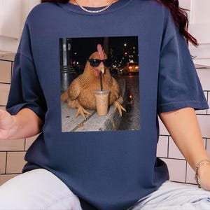 Funny Chicken Shirt, Iced Coffee Shirt, Chicken Lover Gift, Crazy Chicken Lady Tee, Backyard Farmer Gift image 7