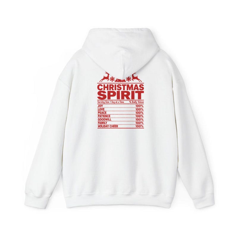 Camiseta com espírito natalino, camiseta com informações nutricionais para as festas de fim de ano, camiseta combinando para a família, camiseta divertida para festas de fim de ano, camiseta com espírito natalino imagem 14