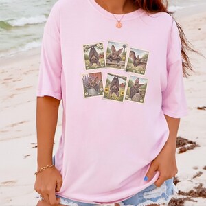 Bat Lover Gift, Vintage Bird Art, Postage Stamp Tee, Cute Bat Shirt, Cottagecore Nature Shirt, Farm Animal Gift image 6