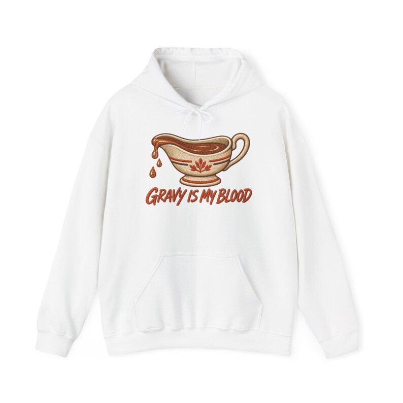 „Soße ist mein Blut“-Shirt, Geschenk für Feinschmecker zum Thanksgiving-Fest, lustiges Koch-T-Shirt, Sweatshirt für das Festessen, Geschenk für Foodies Bild 12