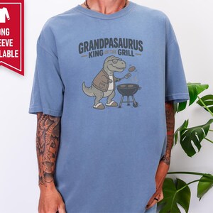 Grandpasaurus King Of Grill Shirt, Father's Day Grandpa Gift, Grill Master Tee, BBQ Lover Shirt, Funny Grandpa T-Shirt image 5