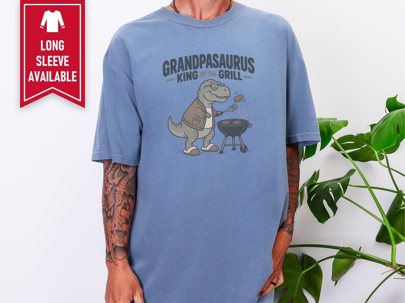 Grandpasaurus King Of Grill Shirt, Father's Day Grandpa Gift, Grill Master Tee, BBQ Lover Shirt, Funny Grandpa T-Shirt image 5