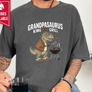 Grandpasaurus King Of Grill Shirt, Father's Day Grandpa Gift, Grill Master Tee, BBQ Lover Shirt, Funny Grandpa T-Shirt image 6
