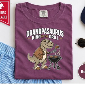 Grandpasaurus King Of Grill Shirt, Father's Day Grandpa Gift, Grill Master Tee, BBQ Lover Shirt, Funny Grandpa T-Shirt image 10