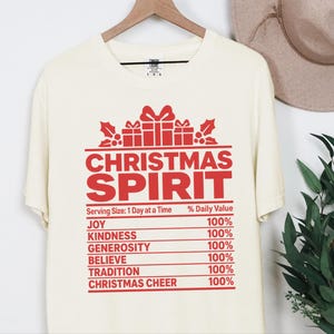 Weihnachtsshirt für die ganze Familie, Gruppen-Weihnachtsshirt, Nährwertangaben zum Thema Weihnachten, passendes Weihnachtsshirt, lustiges Weihnachtsgeschenk Bild 5