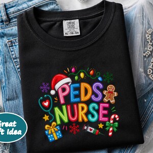 Peds Nurse Christmas Shirt, Pediatric Nurse Holiday Gift, Peds Nurse Tee, Christmas Nurse Top, Pediatric RN Shirt image 7