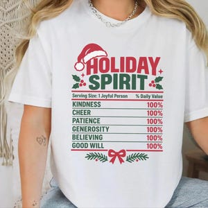 Christmas Nutrition Label Shirt, Family Holiday Party Tee, Holiday Spirit Matching Top, Funny Christmas Gift image 5