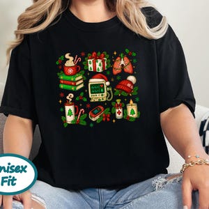 Respiratory Nurse Christmas Shirt, Respiratory Therapist Holiday Gift, Christmas Medical Crewneck, ICU Nurse Christmas Top image 4