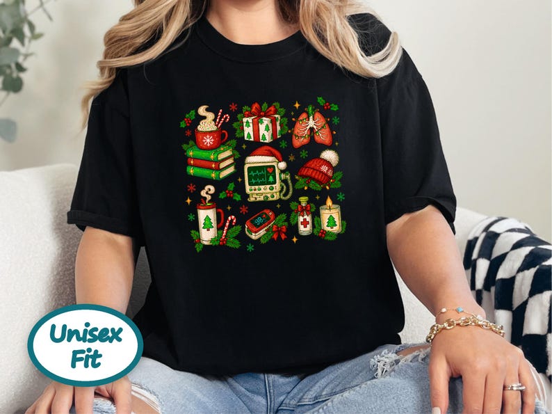 Respiratory Nurse Christmas Shirt, Respiratory Therapist Holiday Gift, Christmas Medical Crewneck, ICU Nurse Christmas Top image 4