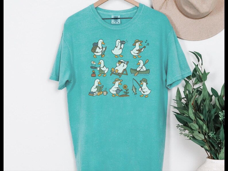 Regalo para amantes de los patos, camiseta para amantes del camping, regalo de senderismo para él, camiseta para amantes de la naturaleza, camiseta de pato adorable imagen 10