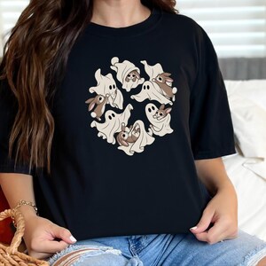 Ghost Rabbit Shirt, Spooky Season Tee, Cute Halloween Bunny Gift, Rabbit Mom Shirt, Ghost Lover Gift image 3