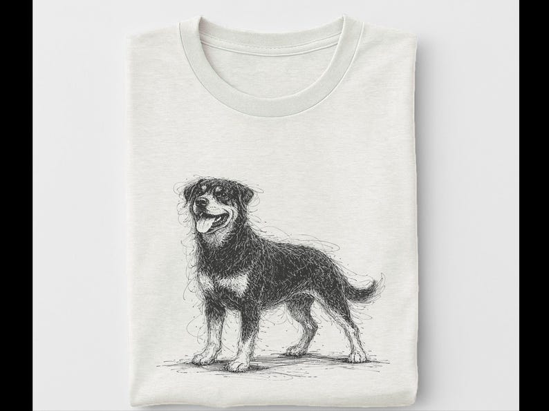 Koszulka z nadrukiem rottweilera, koszulka z grafiką dla miłośników rottweilerów | Prezent dla opiekuna psa, odzież dla właścicieli zwierząt zdjęcie 3