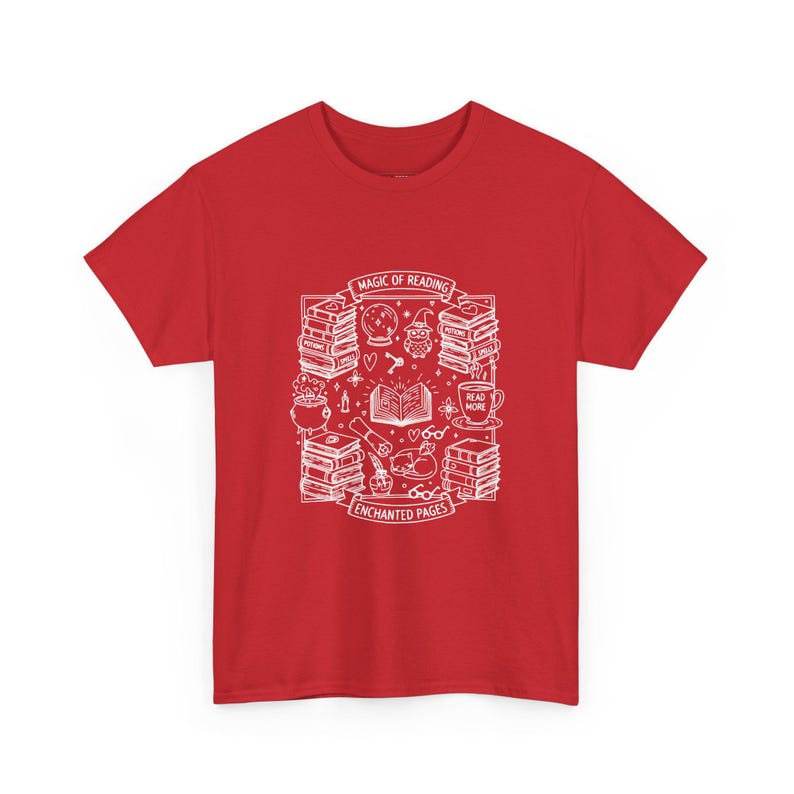 Magic of Reading Bookish Shirt Witchy Gift Dark Academia Enchanted Pages Mystical Library Design Book Lovers and Bookworms Fantasy Art image 3