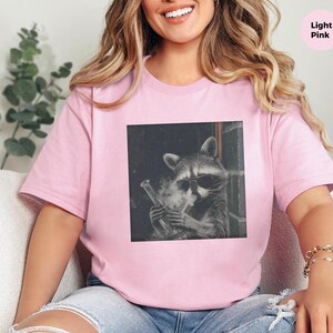 420 T Shirt, Raccoon Hitting A Bong, Funny Stoner Graphic Tee, Marijuana Humor Shirt, Trash Panda Weed Lover, Adult Smoker Apparel image 12