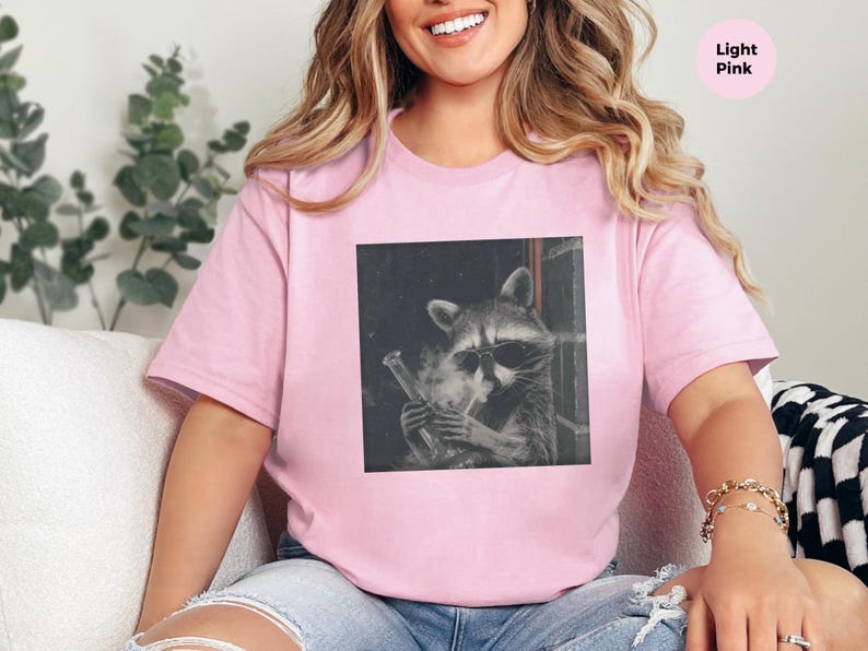 420 T Shirt, Raccoon Hitting A Bong, Funny Stoner Graphic Tee, Marijuana Humor Shirt, Trash Panda Weed Lover, Adult Smoker Apparel image 12