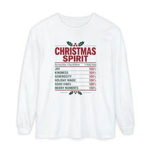 Christmas Spirit Shirt, Nutrition Facts Holiday Tee, Family Matching Christmas Party Shirt, Christmas Spirit Label Sweatshirt imagen 14