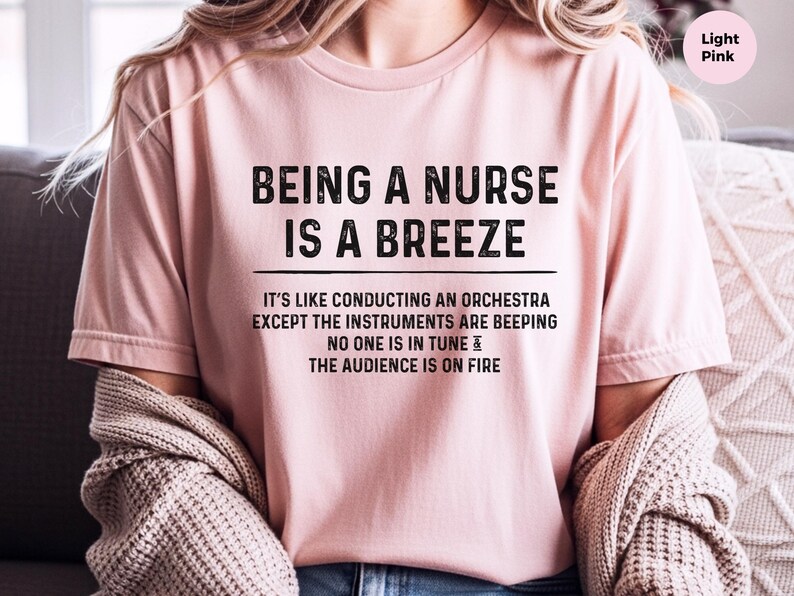Monitor Tech Shirt, Being A Nurse Is A Breeze Orchestra, Telemetry RN Humor, Funny ICU Nurse Gift, Sarcastic Medical, Hospital Humor image 3