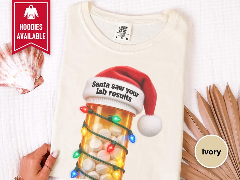 Pharmacy Technician Shirt, Funny Pharmacist Shirt, Pharmacy Tech Christmas Shirt, Santa Saw Your Lab Results image 7