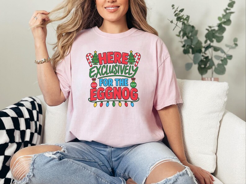 Christmas Eggnog Shirt, Funny Holiday Drinking Tee, Eggnog Lover Gift, Christmas Party Outfit, Holiday Alcohol Shirt image 7