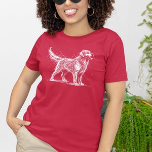 Golden Retriever Shirt | Sketch Canine Tee | Dog Lover Apparel | Puppy Art Print image 7